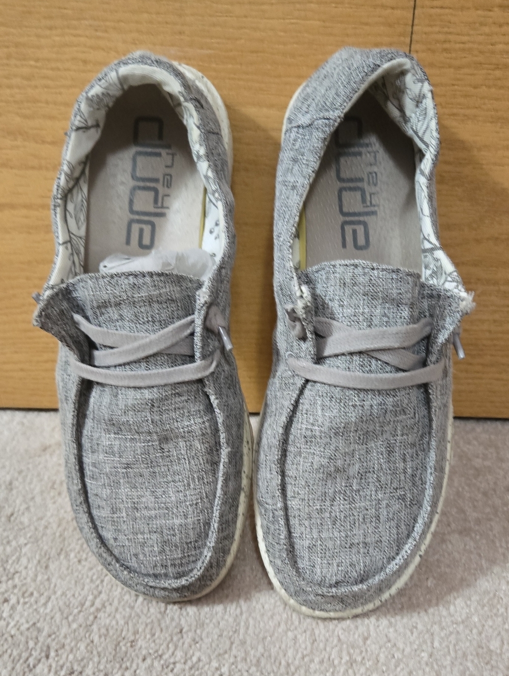 Hey Dude Women's Gray Canvas Slip-On Loafers